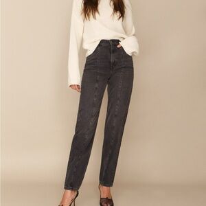 Reformation Kris Relaxed Curve Seamed Jean in Seine
